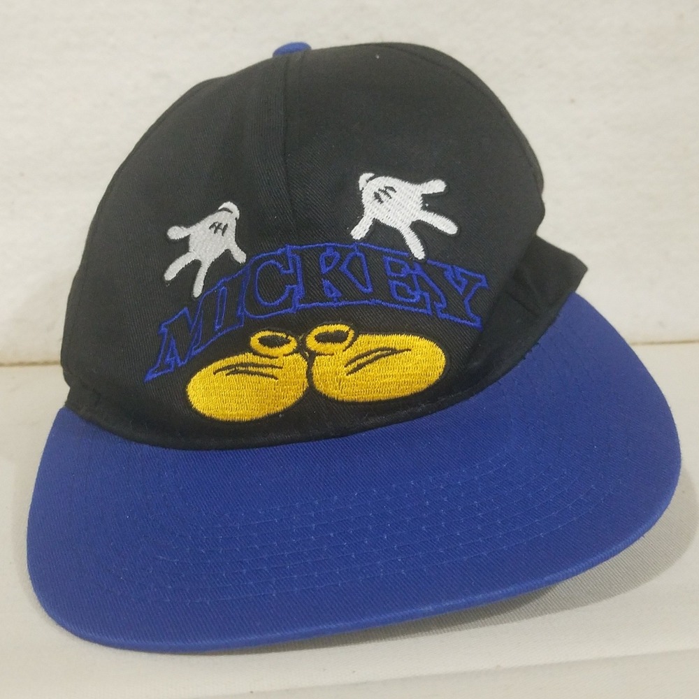 Mickey Unlimited Disney Black Blue Embroidered Baseball Cap Snapback One Size